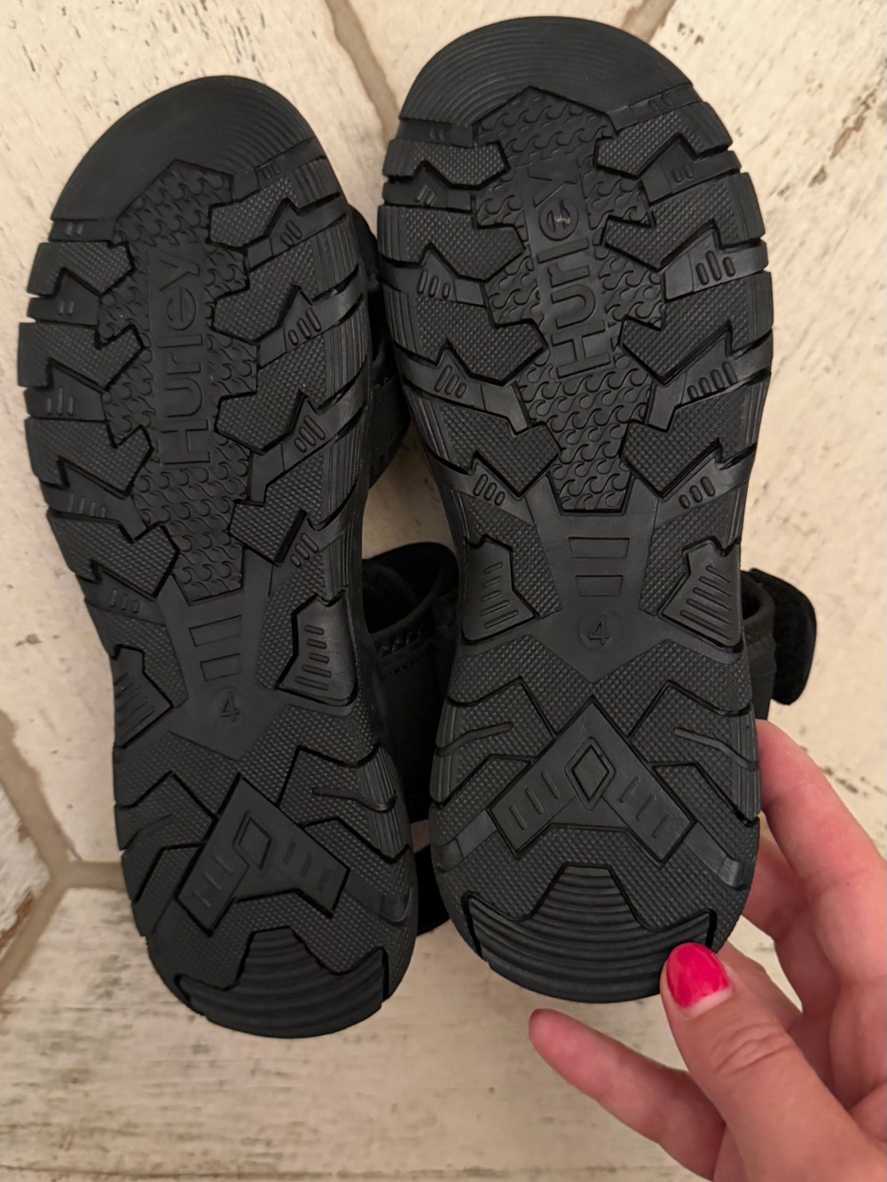 Hurley Kids Black Velcro Sport Sandals with White Logo - Picture 2 of 2